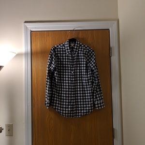 Navy checkered button up